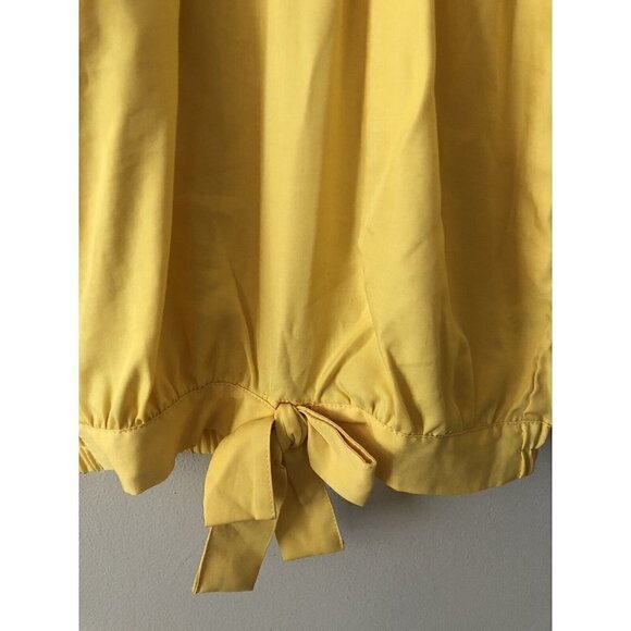 NWT Habitual Kid Girls Size 14 Yellow Blouse Layered Sleeve Tie Front - Picture 3 of 7